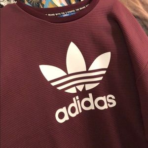 Maroon adidas crew neck